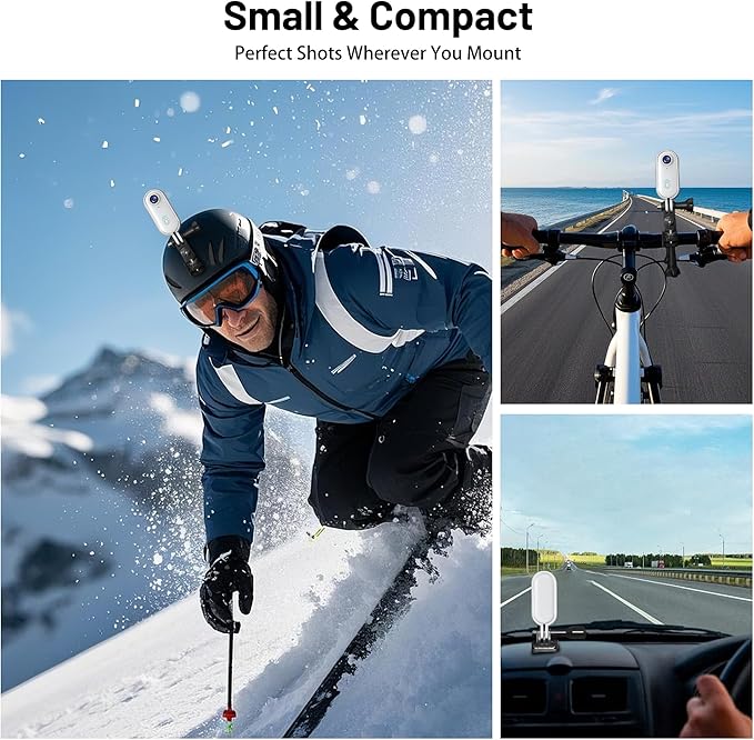 4K Mini WIFI Action Camera 128GB Thumb POV Portable Body Cam Wearable Video Recorder with IPX7 Waterproof Camcorder, Helmet Mount, Magnetic,Pocket Sport DV for Bike Cycling, Pet, Vlogging(White)