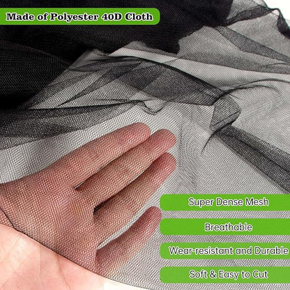 78x10Ft Mosquito Netting Garden Mesh Netting, Fly Bird Net Barrier Hunting Blind Plant Protecting Net, 3x24m,Black