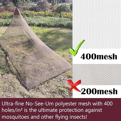 Aventik EDSRDLUZ 400 Fine Meshes Triangular Outdoor Camping Mosquito Net for Camping Bed Compact, Bug Net with Carry Bag 87" x 47" x 39" Ideal for Single Camping Use