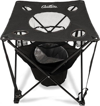 Camerons All-in-One Tailgating Table - Portable Folding Camping Table with Insulated Cooler, Food Basket, Cup Holders & Travel Bag - Collapsible Picnic Table for Fall Football Games & Outdoor BBQs