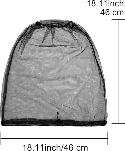 Hestya 4 Pack Mosquito Face Mesh Net Protecting Net for Outdoor Hiking Camping Climbing Mosquito Fly Insects Preventing (Black)