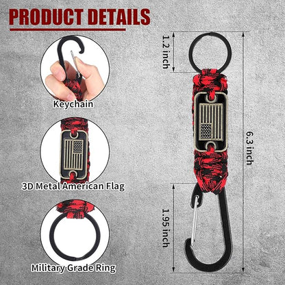 Frienda 2 Set Heavy Duty Paracord Lanyard Necklace Whistles Strap Braided 550 Keychain Lanyard for Outdoor Activities Camera