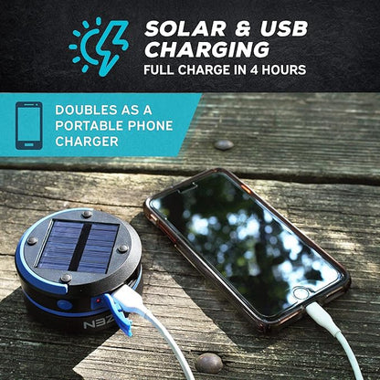 Kizen Solar Camping Lantern Rechargeable - LED Lanterns for Power Outages, Camping Lights, Emergency Flashlight - Collapsible & Rechargeable Lamp with Solar or Plug