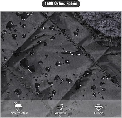 REDCAMP Waterproof Stadium Blanket with Sherpa Lining, Cold Weather Car Blanket Windproof for Outdoor Camping, Machine Washable (50"x 59")