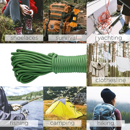 TECEUM Heavy Duty Rope 1000 – 1000ft / 200ft / 100ft / 50ft – 40+ Colors – Utility Rope for Survival & Camping Gear – Nylon String, Camping Rope, para Cord, Utility Nylon Rope, Tent Cord