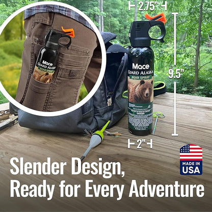 Mace Animal Repellent Sprays - Guard Alaska Bear Spray & Muzzle Dog Repellent Spray, EPA Registered, Outdoor Safety & Self Defense Protection for Hiking, Camping, & Animal Encounters