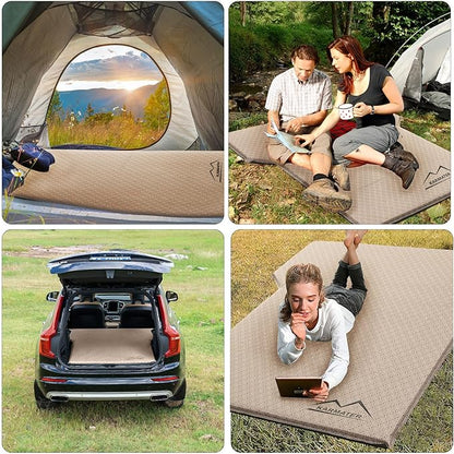 M KARMATER Self Inflating Car Sleeping Pad for Camping, Thick Memory Foam Car Camping Mattress with Pillow, 9.0 R-Value SUV Mattress Camping Bed Suitable for Car Travel, Hiking, Backpacking