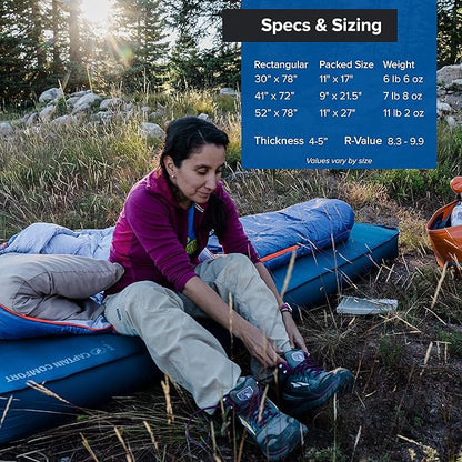 Big Agnes Captain Comfort Deluxe Camp | Supremely Comfortable, All-Weather, Self-Inflating Sleeping Pad