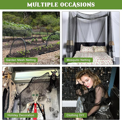 Unves Mosquito Net, 39 x 10 Ft Mosquito Netting for Patio Insect Bird Netting for Garden Protection, Hexagonal Mesh Garden Net Breathable Plant Covers Protect Vegetables Fruits from Birds Bugs