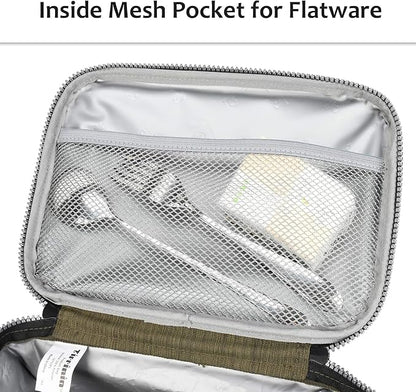 Tirrinia Insulated Lunch Box for Women Men, Leakproof Reusable Lunch Bag Containers for Adult,Working,Office,Lunch Soft Cooler Bag Tote for Picnic Hiking Beach,Olive