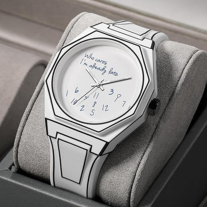 GORBEN Creative Sketch Watch Sports Fashion Quartz Minimalist Black and White Anime Series Watch