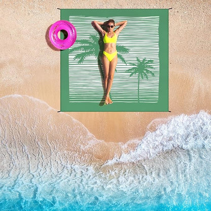 Beach Blanket Waterproof Sandproof Beach Mat 79”x 83” for 1-4 Adults Quick Drying Durable Outdoor Picnic Mat for Beach Festival Travel Camping Hiking (COCOTREE, 79"×83"(4 Person))