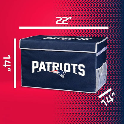 Franklin Sports NFL Storage Footlocker Bins - Large Folding Organizer Containers - NFL Team Office, Bedroom + Living Room Décor - Large + Small Bins