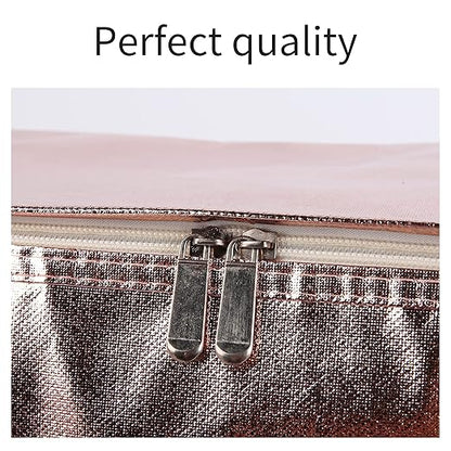 insulated picnic bag extra cooler Grocery shopping bags, Reusable, Heavy Duty, zipped zipper,Collapsible,tote,for men,women,for car,Recycled Golden XL-Large