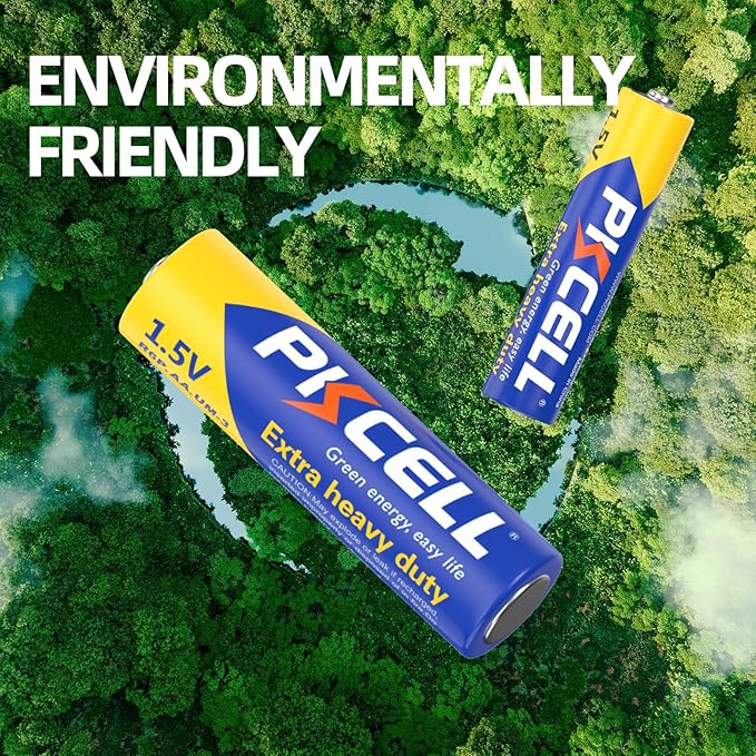 PKCELL AA Batteries 24 Pack & AAA Batteries 24 Pack Combo (48 Count), Double A Batteries and Triple A Batteries, 1.5V High-Performance Carbon Battery