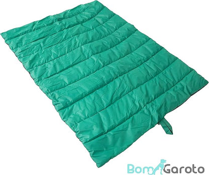 Bom Garoto Portable Pet Mat - 46.5 x 33 Inch Cat and Dog Mat for Crate Bed, Dog Cage, Fireside or Camping! Waterproof Dog Beds for Medium Dogs and Small Dogs. Large Dog Bed with Storage Carry Bag