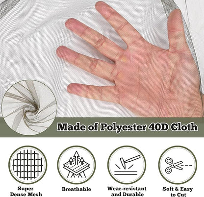 Mosquito Netting 39x10Ft Garden Mesh Netting, Fly Bird Net Barrier Hunting Blind Plant Protecting Net, 3x12m Green