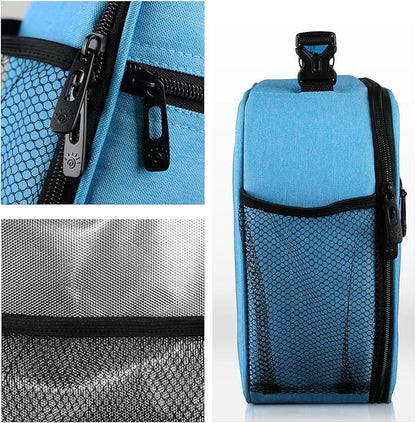 Hap Tim Insulated Lunch Bag for Men Women,Reusable Lunch Box, Spacious Lunchbox Adult, Blue (18654-BL)