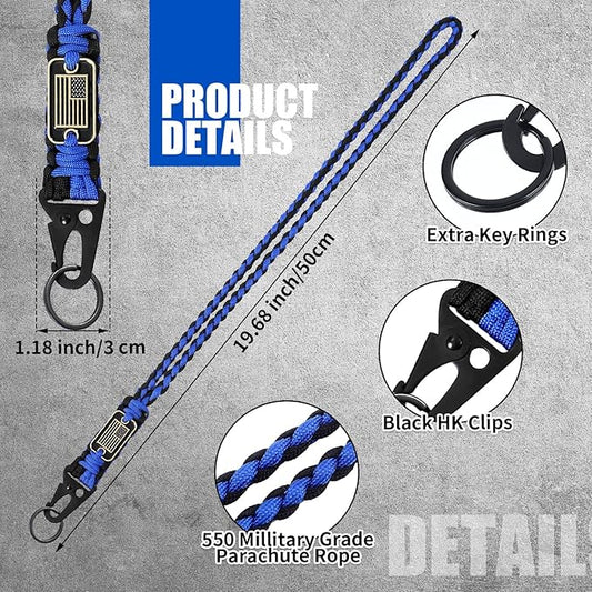 Frienda 2 Set Heavy Duty Paracord Lanyard Necklace Whistles Strap Braided 550 Keychain Lanyard for Outdoor Activities Camera