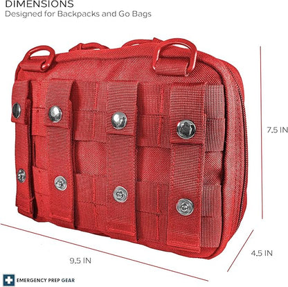 EPG Tactical EDC Pouch - Molle Utility Organizer, First Aid Black Backpack Organizer, Modular Survival Gear, Red