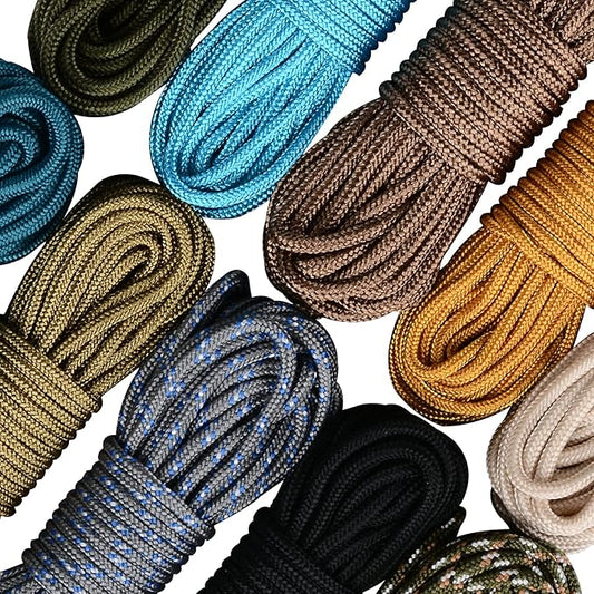 MONOBIN Micro Paracord，2mm 10Colors 20FT Paracord Combo Kit with Paracord Instructions and Charms for Making Paracord Bracelets, Lanyards, Jewelry Making