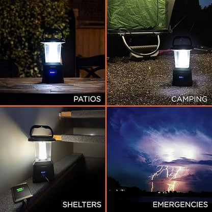 Enbrighten LED Camping Lantern, Battery Powered, Carabiner Handle, Hiking Gear, Emergency Light, Tent Light, Lantern Flashlight for Hurricane, Emergency, Survival Kits, Fishing, Home and More