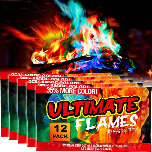 Magical Flames Fire Color Changing Packets Fire Pit (12 Pack), Fire Color Packets for Camping Essentials, Campfire, Bonfire & Fireplaces, Fire Pits Accessories for Outside