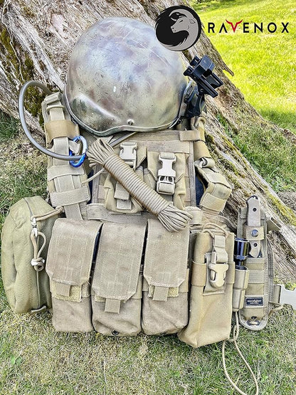 Ravenox Type III 550 Paracord | Genuine Military 550 Cord (Coyote)(25 Feet)| 7 Inner Strand, 100% Twisted Nylon Cordage | Parachute Cord Rope for Military, Survival, Outdoor Recreation | Made in USA