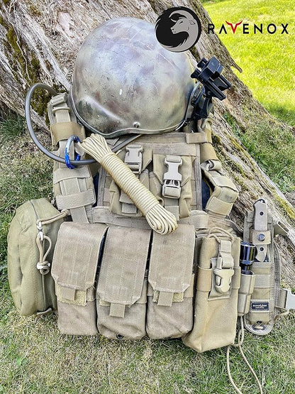Ravenox Type III 550 Paracord | Genuine Military 550 Cord (Gold)(25 Feet)| 7 Inner Strand, 100% Twisted Nylon Cordage | Parachute Cord Rope for Military, Survival, Outdoor Recreation | Made in USA